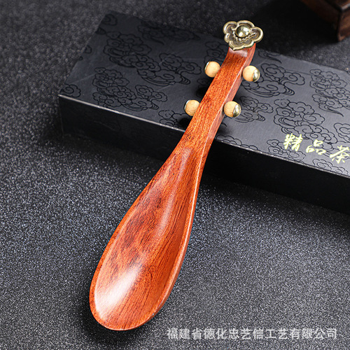 Black sandalwood pipa tea spoon household wooden spoon tea tea shovel taking tea spoon tea ceremony six gentlemen tea accessories