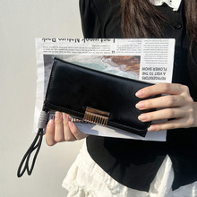 新款女士钱包韩版长款女士三折零钱包高级感跨境多卡位手拿包批发