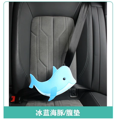 Shoulder Pads Cute Dolphin Belly — Other Automotive Safety Supplies - one-size-fits-all-left-and-right-seats-ice-blue-dolphin-driver-rear-seat-abdominal-pad