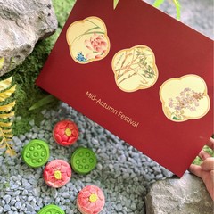 中秋月饼礼盒莲花莲蓬抹茶红豆枣泥拔丝桃山皮伴手礼糕点厂家直销
