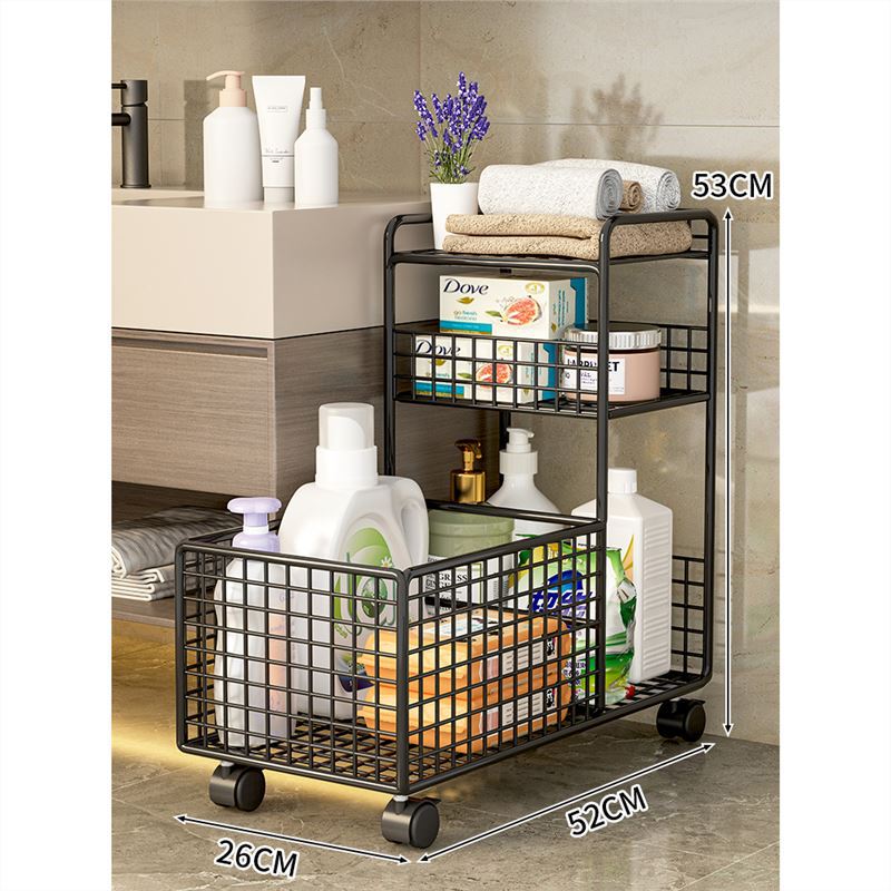 Estante Móvil de Almacenamiento para Baño de Hierro, Multicapa