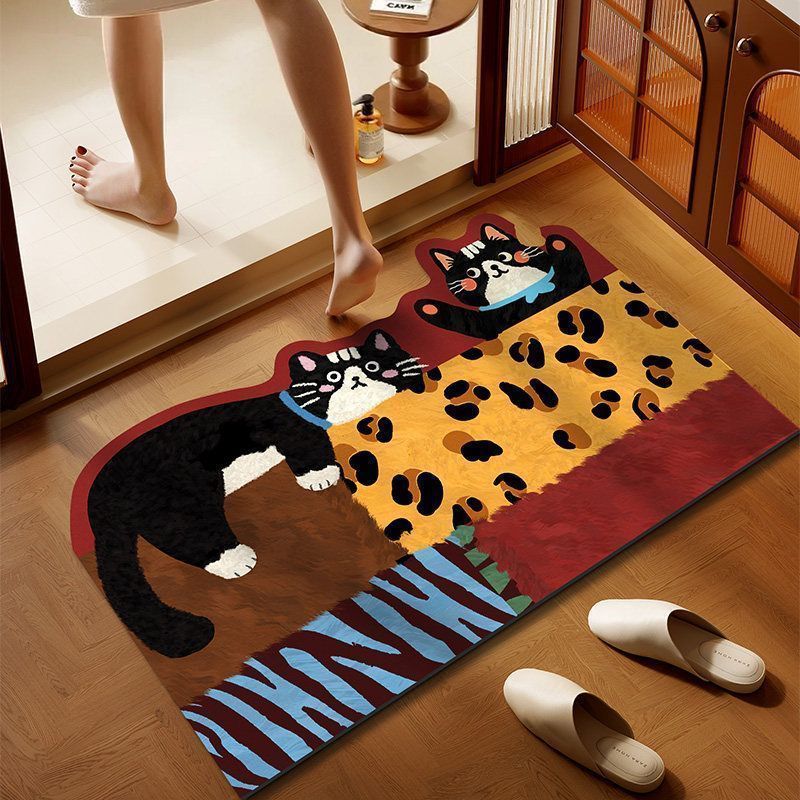 Black and white cats / 40*60cm (upgraded diatom mud)
