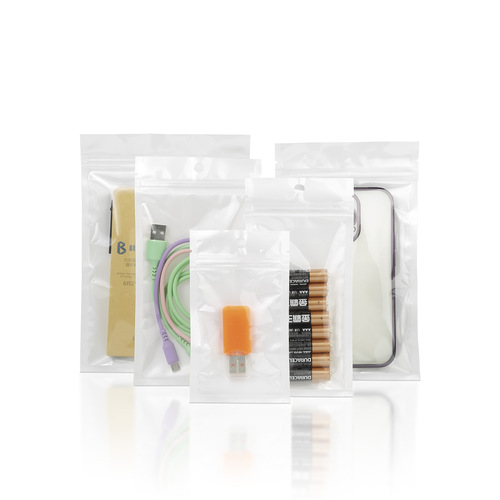 Jewelry packaging bag, mobile phone case, data cable, translucent ziplock bag, thickened 16 silk white pearlescent film yin and yang bone bag