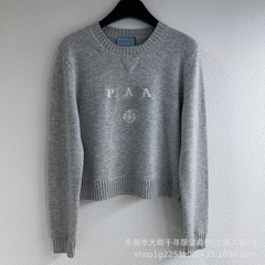 25秋季新款南油高定P家经典字母提花圆领休闲简约百搭针织衫毛衣