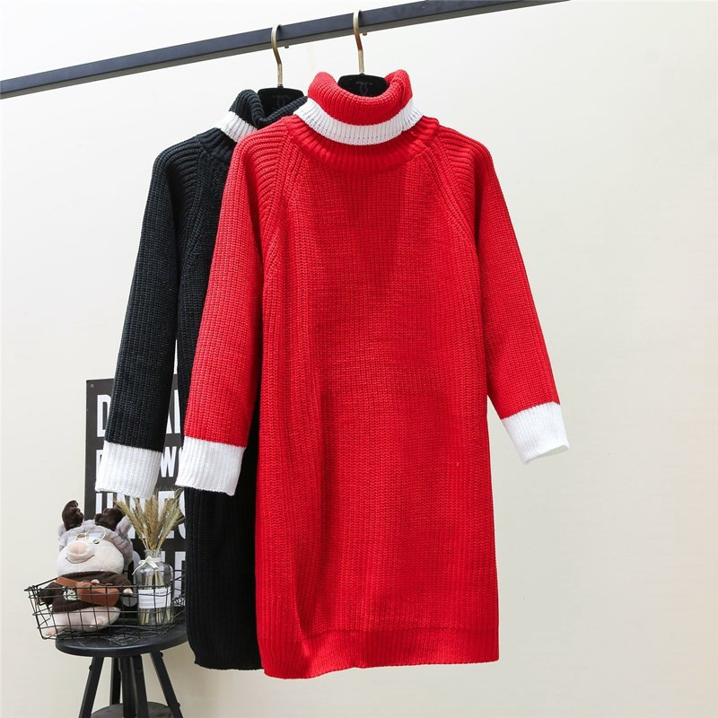 40-100kg Plus Size Thickened Red Christmas Sweater Women's Korean Style Maternity Top Student Tops 20 Autumn and Winter New Style