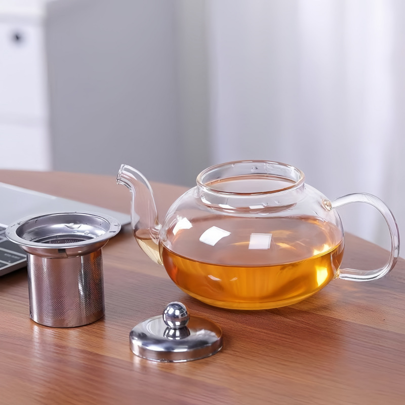 Tetera de Vidrio Resistente al Calor con Filtro de Acero Inoxidable para Té image 5