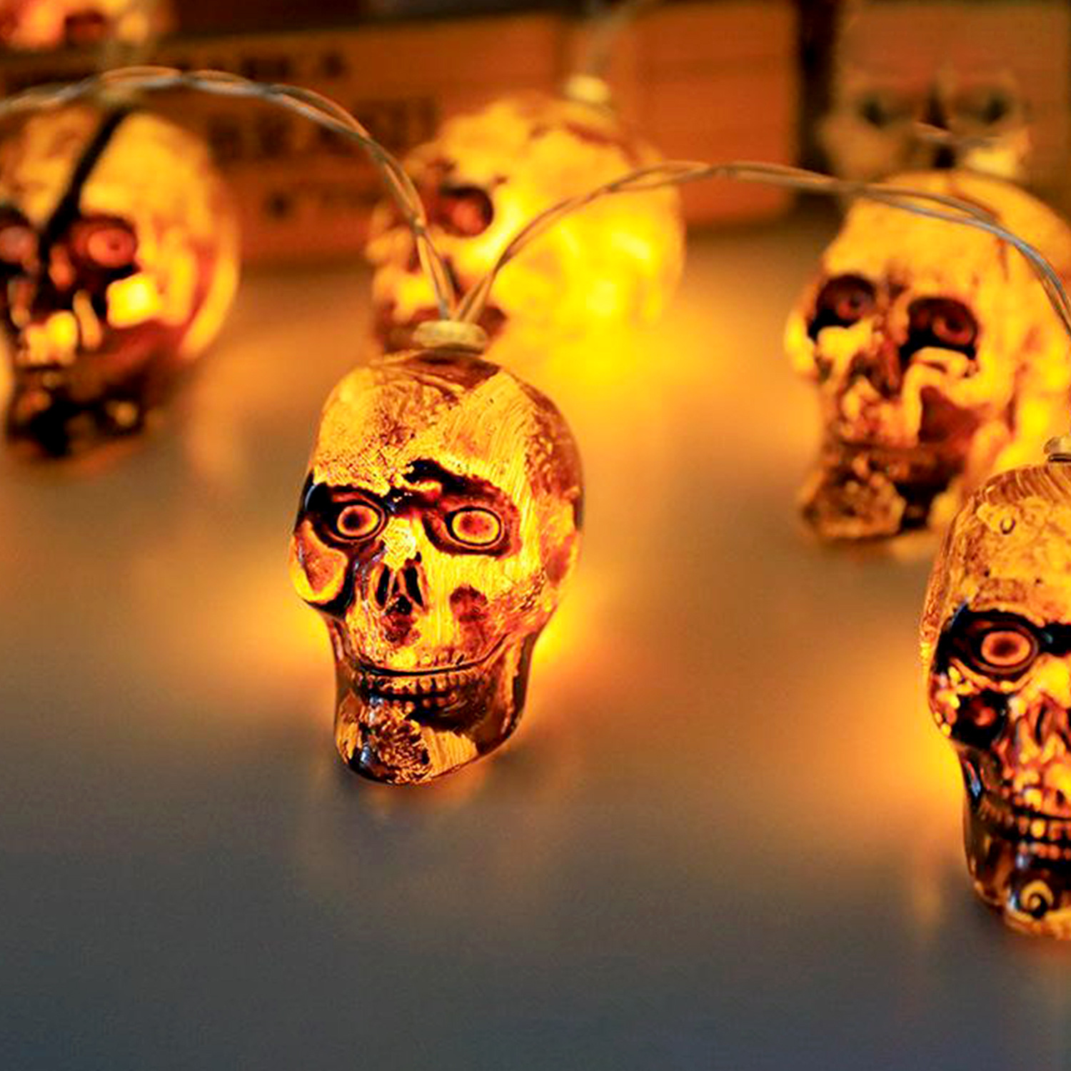 Guirnaldas de luces LED transfronterizas, guirnaldas de luces LED para Halloween, decoración exterior, luces LED de calabazas, luces decorativas para arreglos de escenas de Amazon.