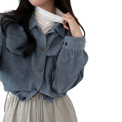 Women's Loose Fleece Vest with Drawstring, Short-Sleeve Collared Shirt Top in Korean Chic Retro Minimalist Style