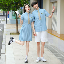 校服套装中学生毕业班服学院风高中生夏季短袖纯棉运动会服装