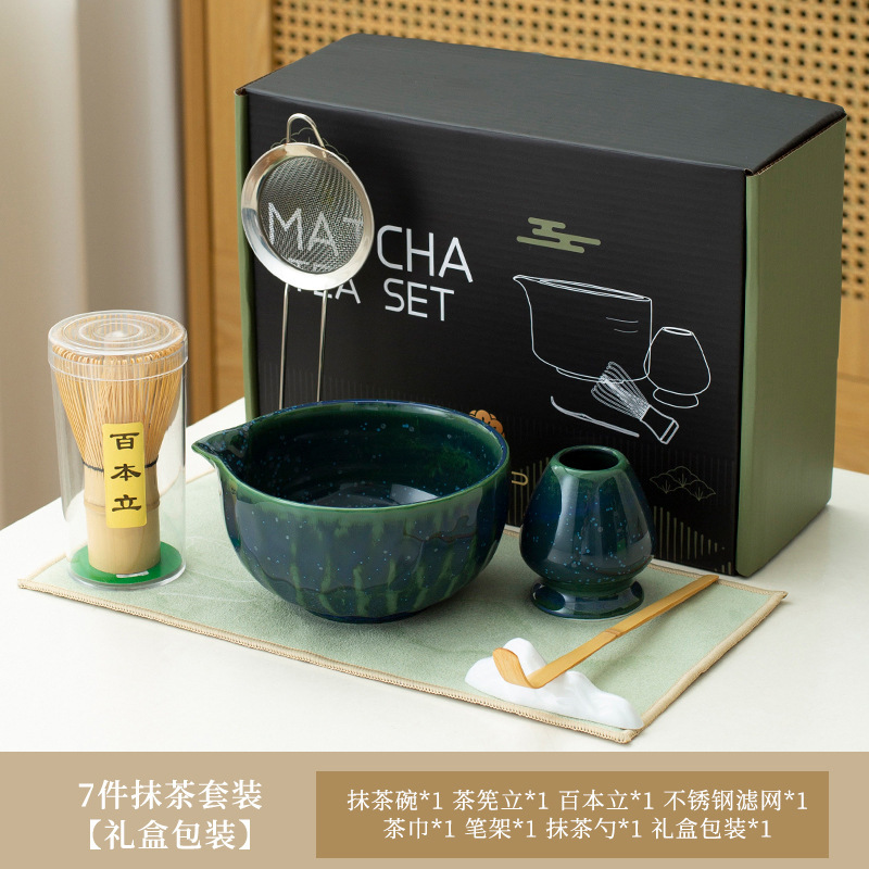 日本クロスボーダー Amazon 抹茶セット セラミック抹茶ボウル 茶筅 立百本立 宋代茶ツール 注ぎ口付き|undefined