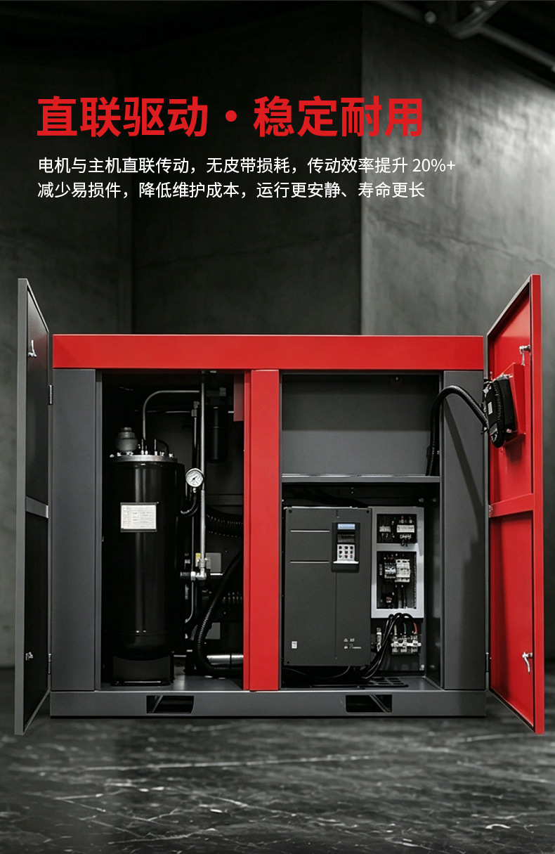 Solant Factory Screw Air Compressor 7.5-90kw Permanent Magnet Variable Frequency Air Compressor Industrial Air Pump Wholesale