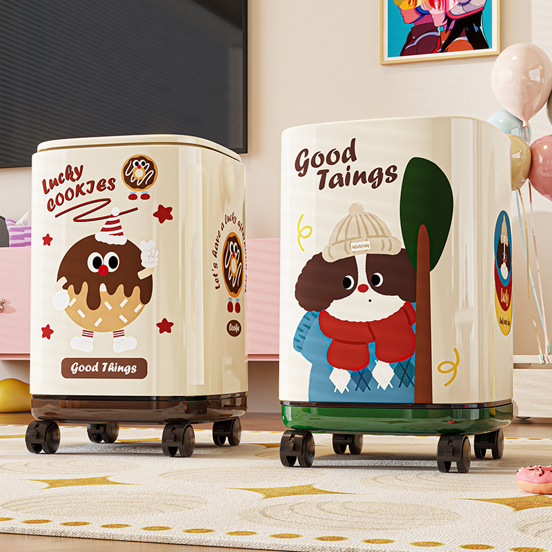 Trash Can with Lid 2025 for Living Room, Bathroom, Kitchen, Toilet, Large Capacity Waste Bin with Press-To-Open Lid for Home Use