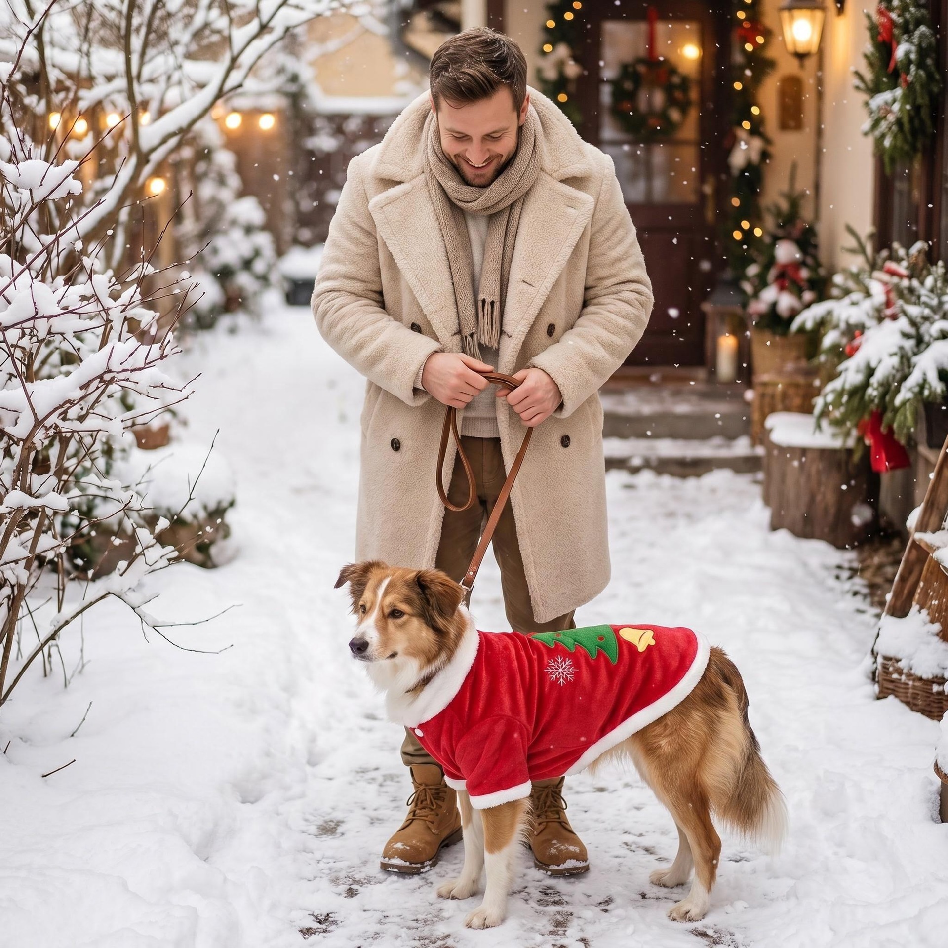 Pull de noël pour chien pull polaire chaud pour animal de compagnie_voghion.com