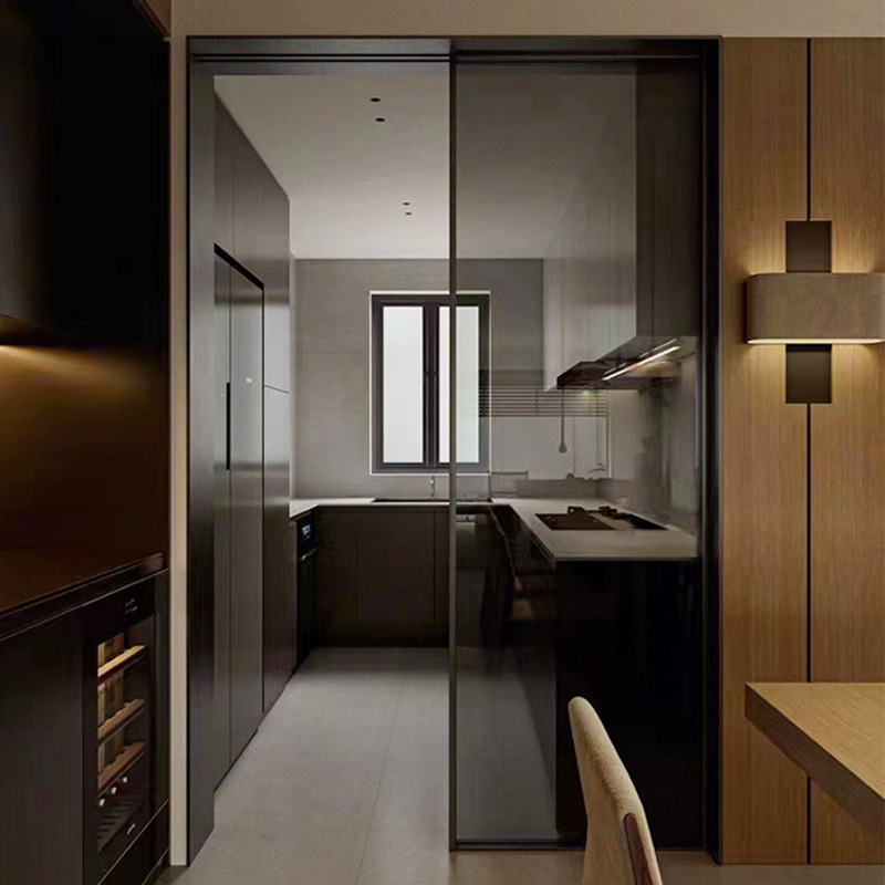 Perfect system multi-track linkage aluminum alloy sliding door bathroom bedroom kitchen extremely narrow frame bathroom partition steel Perfect system multi-track linkage aluminum alloy sliding door bathroom bedroom kitchen extremely narrow frame bathroom partition steel