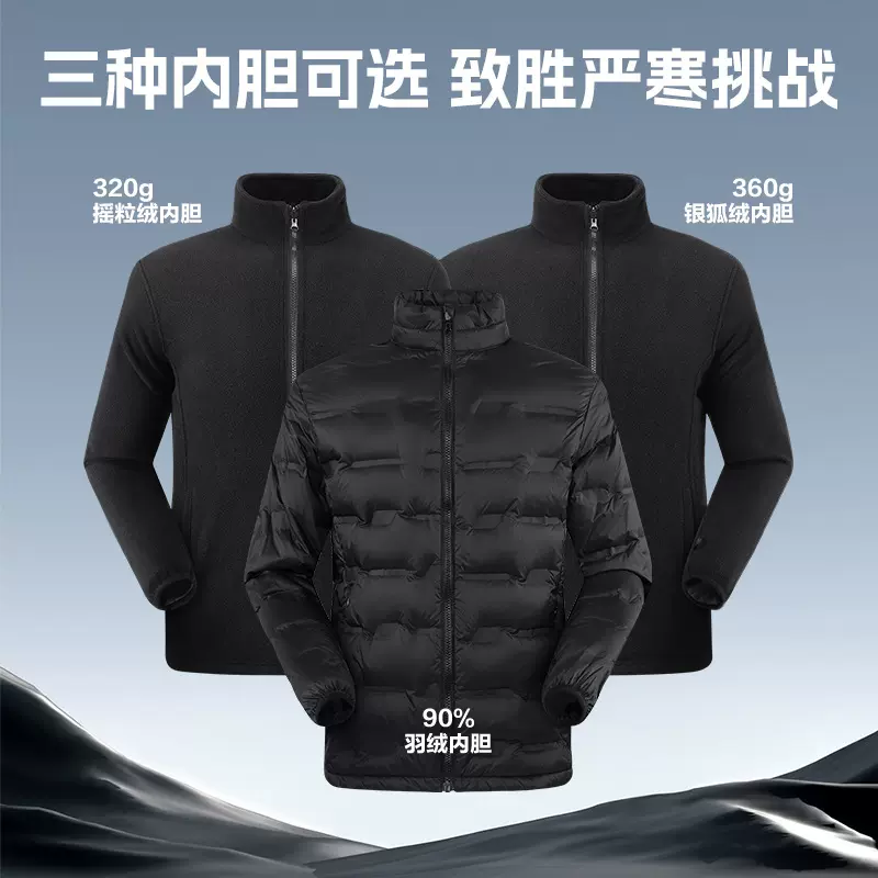 单卖三合一冲锋衣内胆抓绒银狐绒羽绒内件自选搭配通码冲锋衣内搭
