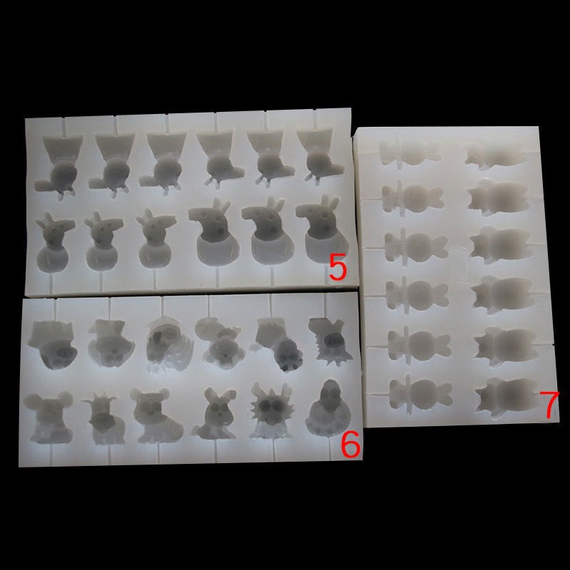 Palo Lollipop molde de silicona hogar de dibujos animados pequeño tamaño casero creativo molde de chocolate una variedad de modelos caseros