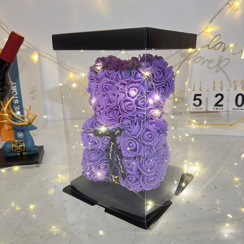 Flor inmortal rosa oso 520 Día de San Valentín regalos del día de la madre regalos de cumpleaños de novia simulación de flores de espuma creativas