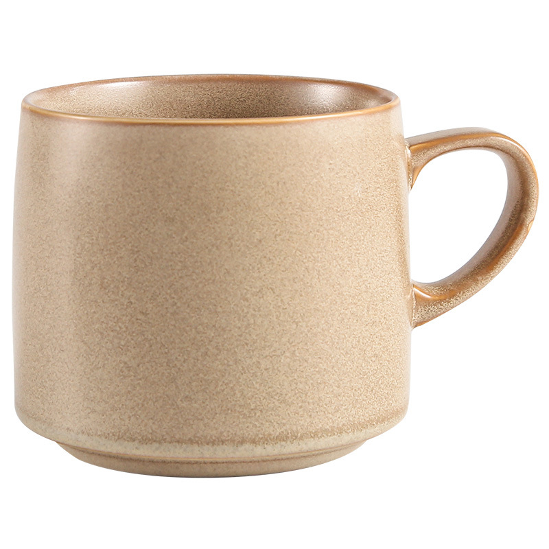 Cerámica transfronteriza Color sólido Taza de desayuno de alto valor Taza de agua Taza de café Taza vintage Horno esmaltado Estilo nórdico