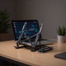 笔记本电脑支架N3铝合金散热立式桌面支架升降增高手提平板金属跨