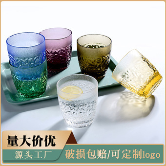 亚克力磨砂杯子防摔茶水杯耐高温商用饮料果汁杯PC奶茶杯饭店餐厅