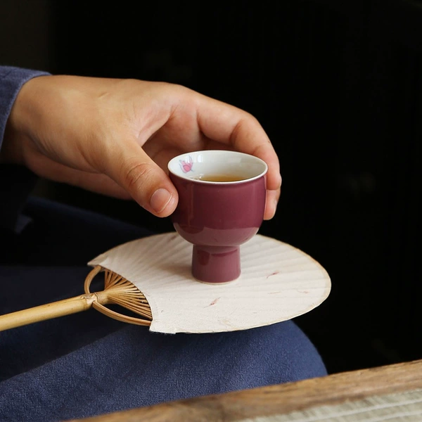 [手绘-紫蝶-小脚杯]