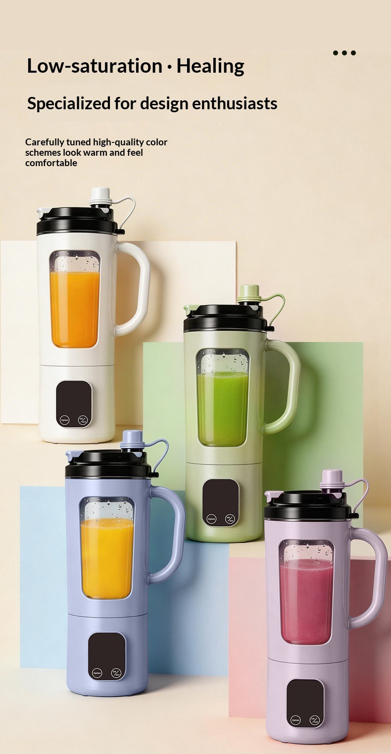 Tragbarer Entsafter mit Touchscreen-Display, USB-Ladung, tragbarer Smoothie-Mixer für Zuhause, 8-Messer-Schneidwerk, Eiskrusher-Funktion