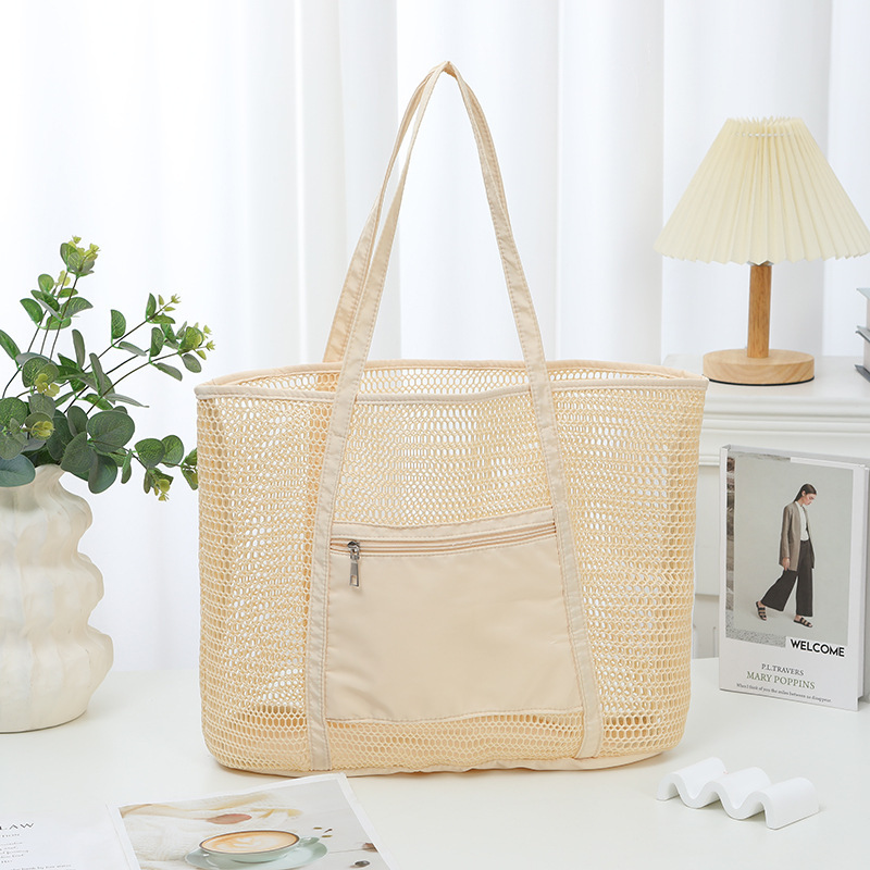 Bolsa de playa de explosión transfronteriza portátil de gran capacidad bolsa de malla de viaje al aire libre de un solo hombro bolsa de almacenamiento de baño de playa