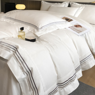 Class A Minimalist Hotel Style 200 Long-staple Cotton Cotton Four-piece Set Cotton Quilt Cover Bed Cover Bedding for Homestay