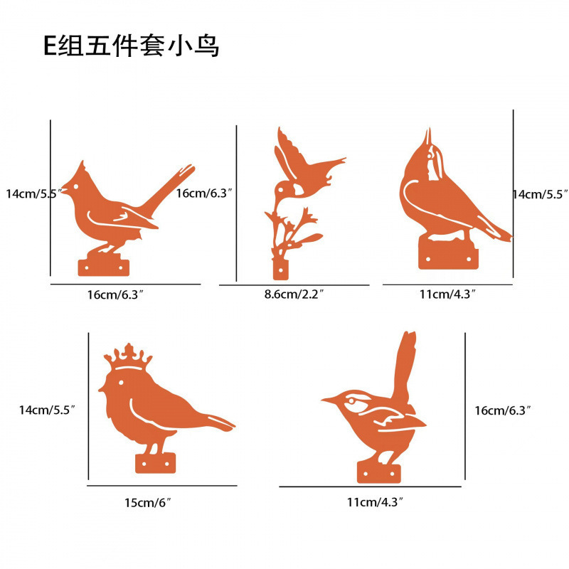 クロスボーダー新スタイル 5 錆びた鳥鉄工芸品錆びた模擬鳥彫刻屋外ガーデンシーン装飾|undefined