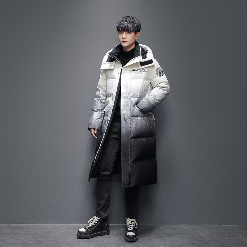 Chaqueta de la pareja de invierno para hombre nueva chaqueta de pato blanco de longitud media 90 abajo para hombre (inspección de calidad)