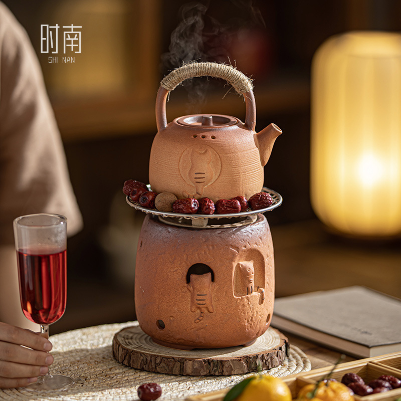 Sugar cat stove tea stove suit household stoneware beam teapot outdoor open fire barbecue stove stove