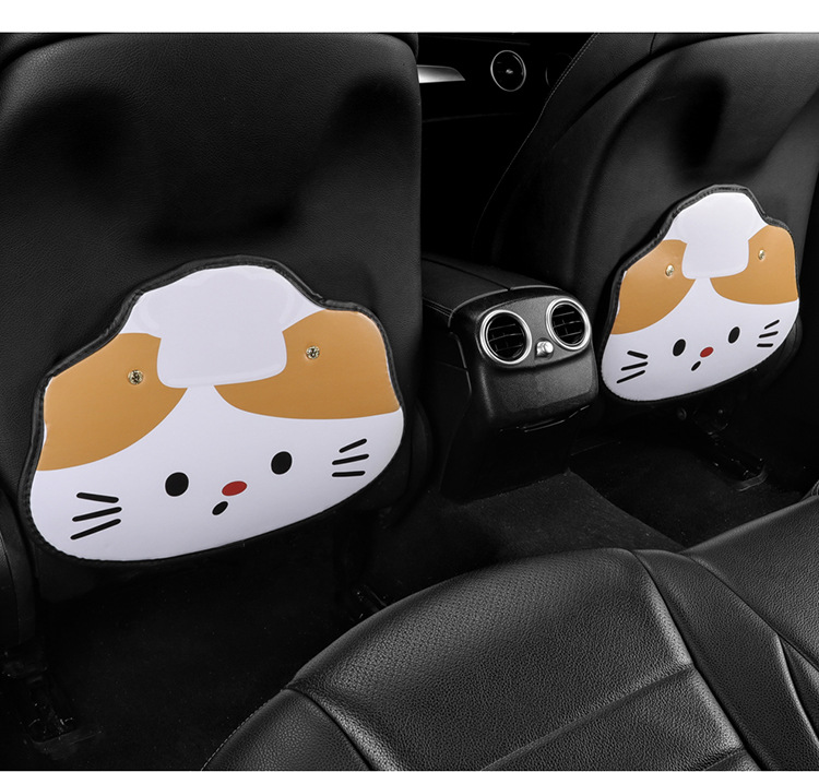 Chef Cat Cartoon Car Anti-kick Pad Universal Rear Seat Seat Back Anti-dirty Protective Pad Car Rear Seat Protective Pad