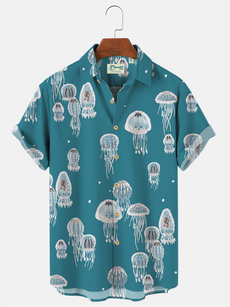 Trend de moda para hombres transfronterizos Camisa de manga corta hawaiana Camisa estampada digital 3D Transfronteriza Amazon