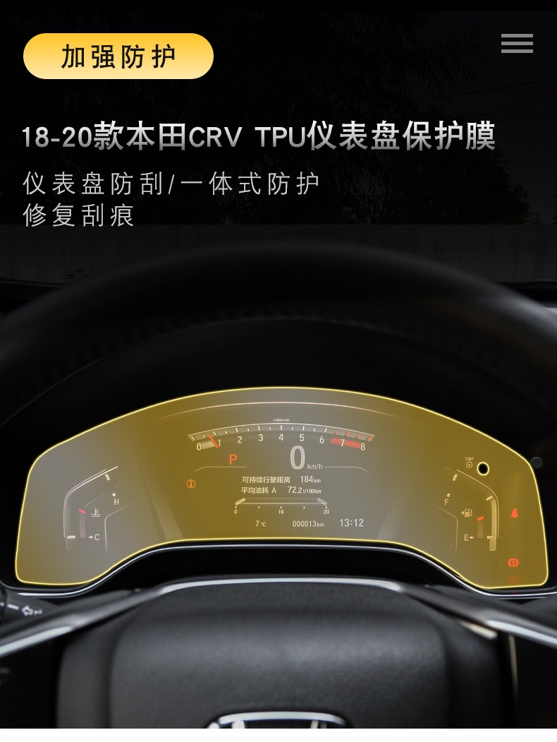 Suitable for 18-22 Honda Crv Dashboard Film Interior Modification Car Accessories Transparent Tpu Special Protective Film