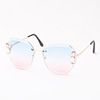 Fashionable sunglasses, sun protection cream, crystal, suitable for import, 2022 years, fitted, UF-protection