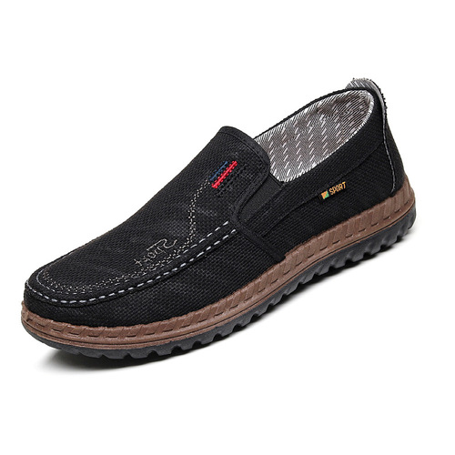 Old Beijing cloth shoes, men's casual shoes, breathable single shoes, dad shoes, spring and autumn soft soles, middle-aged and elderly slip-on shoes for the elderly