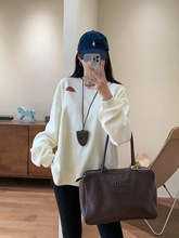 柜1000+小众印花奥利绒细腻柔软加厚加绒圆领卫衣女2025冬G102615