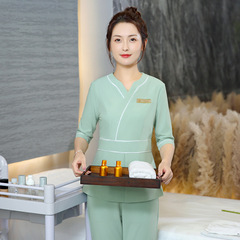 Summer New Elastic Workwear Set Beauty Salon Technician Workwear Women's SPA Foot Bath Technician Workwear