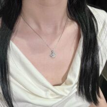 正宗爆款正品s925纯银裙摆项链扇形轻奢小众高级感气质简约ins锁.