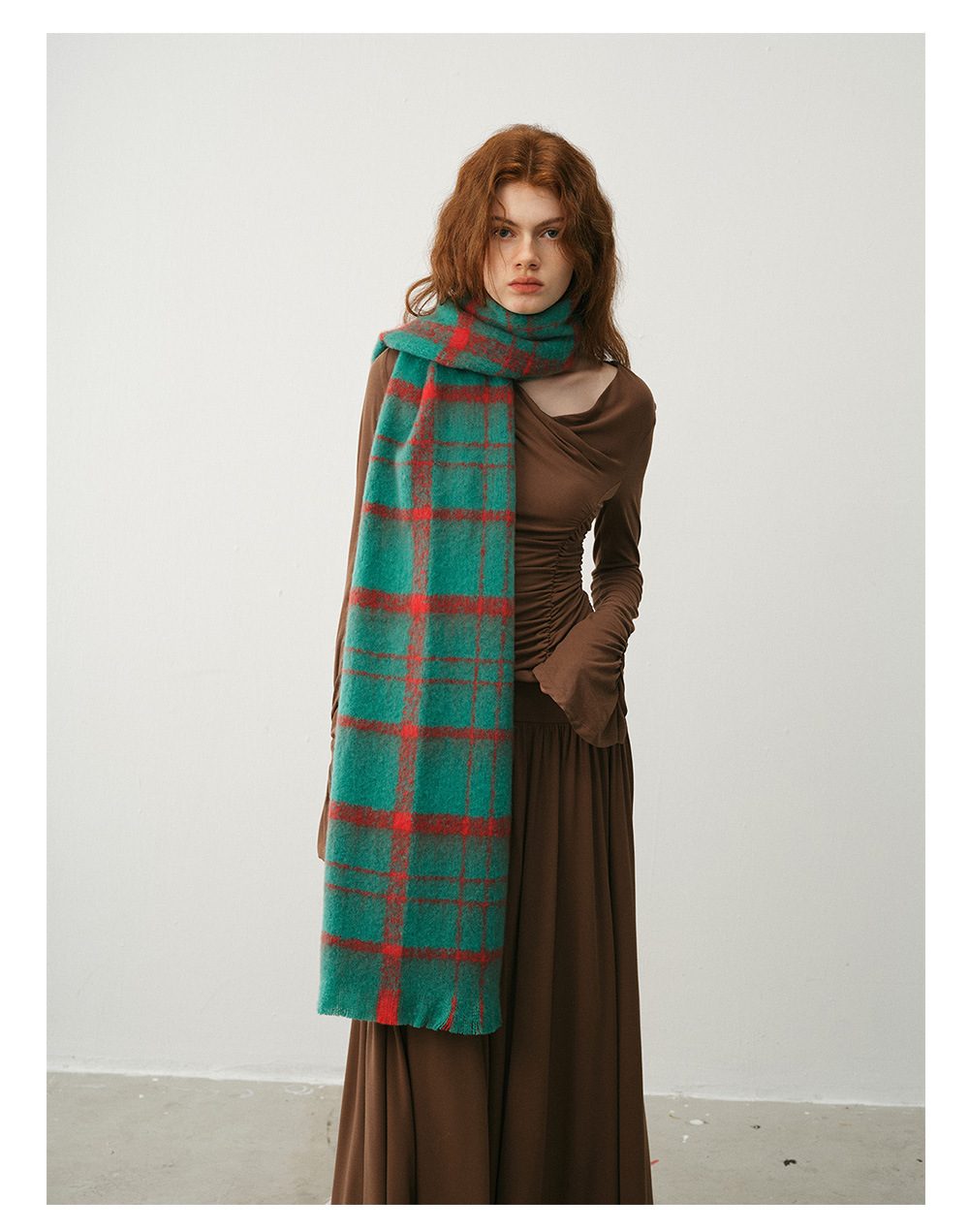 Bufanda de cuadros otoño invierno mujer de lana suave y capa_voghion.com