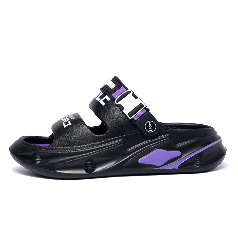 Sandalias para hombres 2024 nuevo aumento de altura amortiguador antideslizante conducir al aire libre de doble uso nadar ocio sandalones de playa