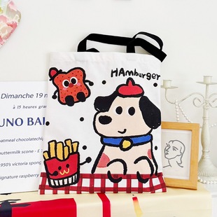 New Handbag High-value Canvas Bag Canvas Tote Bag Large Capacity Commuter Lunch Bag Niche All-match