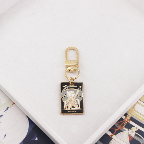 Alloy Board Game Solitaire Sun Tarot Card Keychain Good Luck Gift Pendant Keychain Pendant Keychain School Bag