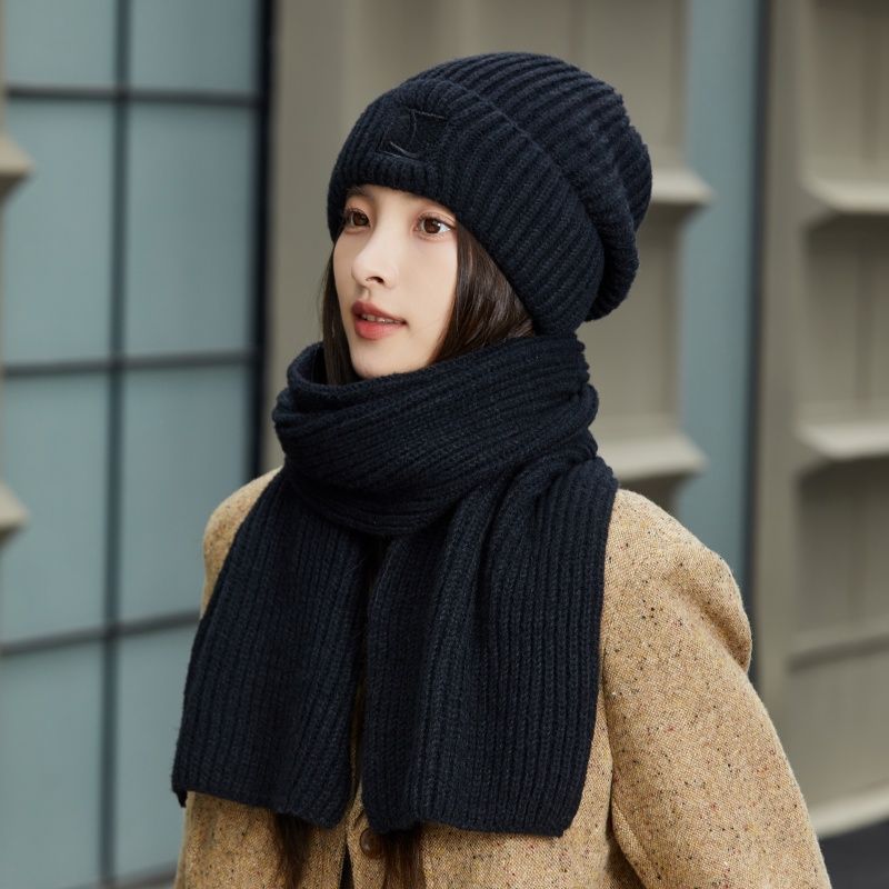 New Knitted For Women, Autumn And Winter, Fleece-Lined, Thickened, Warm, Slouchy Beanie, Large Head Circumference,_voghion.com