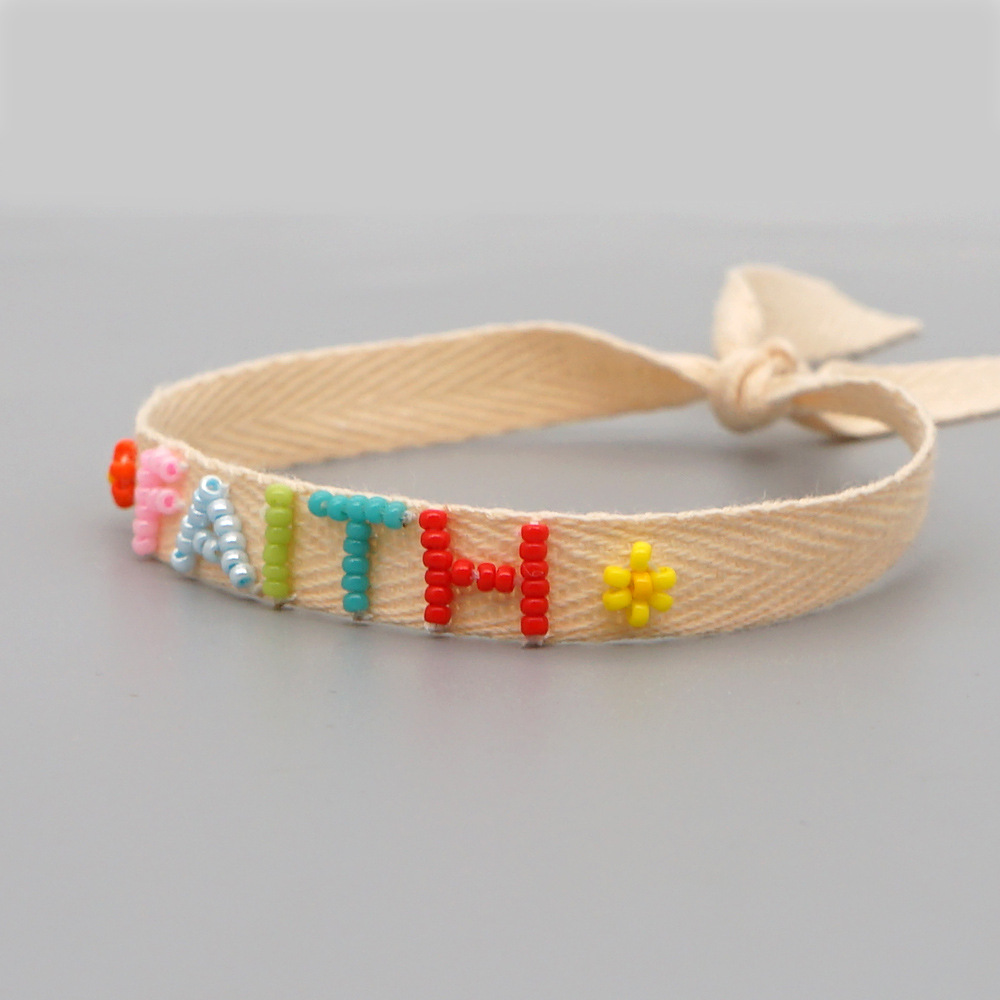 Simple Bohemian Ribbon Rainbow Love Letter Bracelet display picture 79