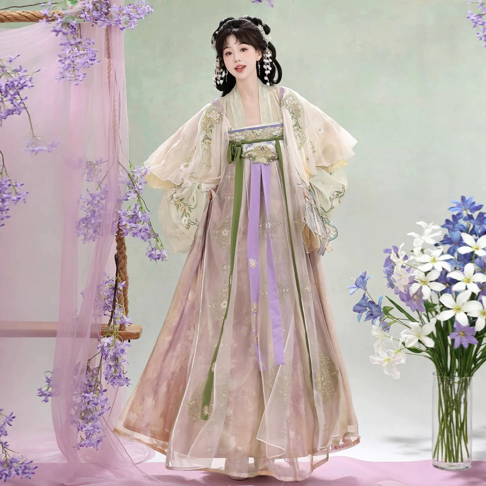 [Spring Breeze Slow Wild] Оригинальная женская юбка и плащ длиной до груди в стиле династии Хань с вышивкой, сказочный повседневный весенне-летний стиль в китайском стиле
