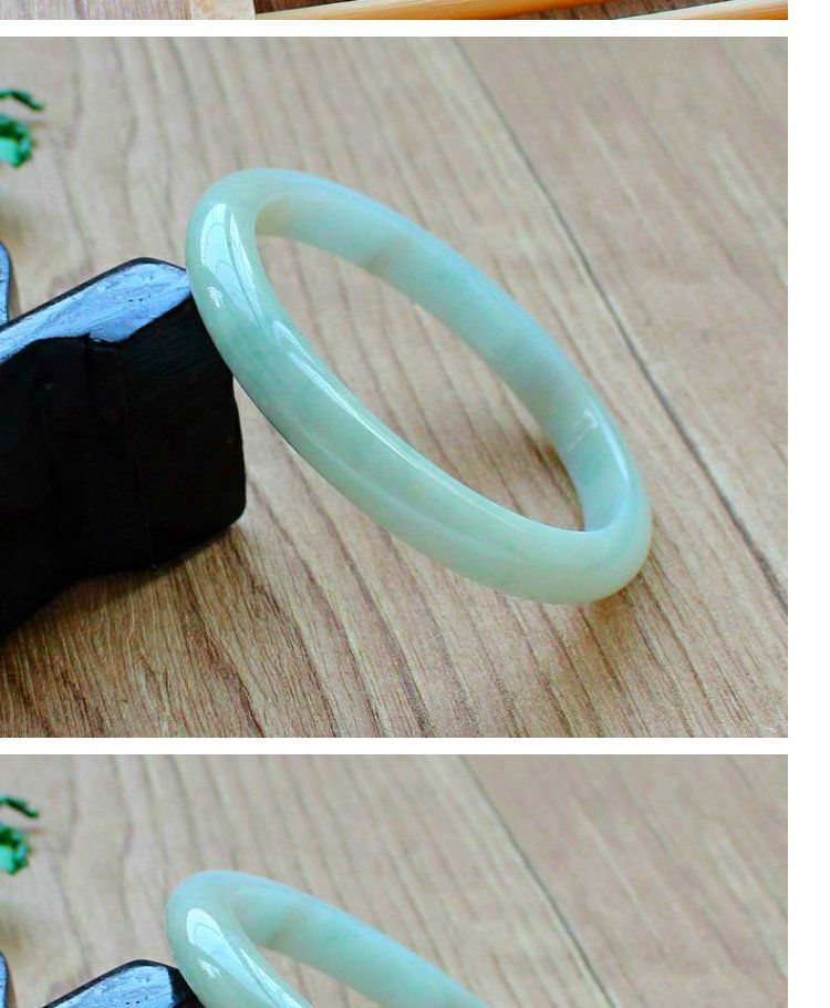 Vòng tay ngọc bích tự nhiên Miến Điện dạng dải mỏng hoa nổi, có giấy chứng nhận chi tiết 13