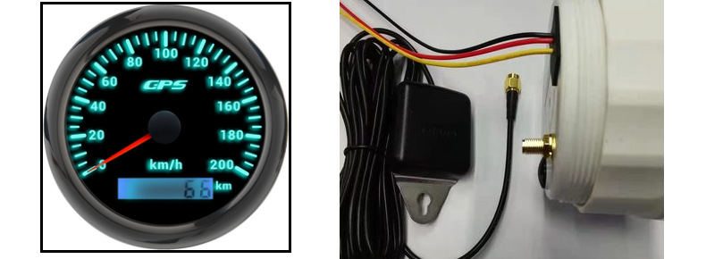 Factory Direct supply car modification ship yacht GPS speedometer 7-color backlight 85mm0-200kmh speedometer