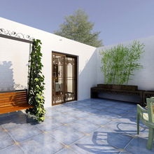 蓝色海洋瓷砖户外别墅庭院复古地砖防滑美式仿古露天屋顶花园地砖