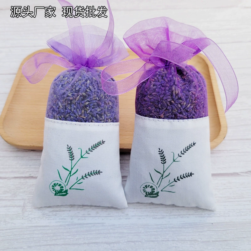 Huidi Meng Лаванда Саше Двусторонняя печать Шить Пряжа Автомобильный дезодорант Шкаф Саше Сумка Хлопковая упаковка Пустая сумка